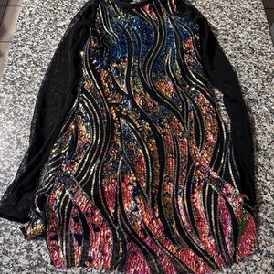 Wish Black Dress with Sequin Accents